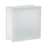 Basic Glasbaustein Riva zweiseitig satiniert, 19 x 19 x 8 cm - 6 Stück