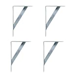Amig - 4er-Pack Regalhalterungen Farbe Silber | Regalwinkel 250 x 200 mm |...
