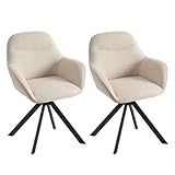 Goeurvant drehstuhl Esszimmer Beige mit Armlehne 2er Set drehbarer...