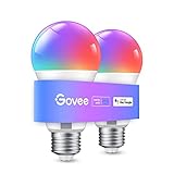 Govee Smart Glühbirne E27, WLAN LED Lampe RGBWW dimmbare mit 16 Millionen...