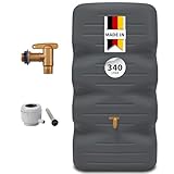 GARANTIA CUBUS Regentonne Komplett-Set 340 Liter Graphite Grey – Kompakter...