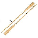 John Paddle Set:1 Paar (2 Stück) Holzruder Bootsriemen + 2 Ruderdollen (2...