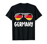 Fußball Deutschland Fan Trikot Sonnenbrille Flagge Deutschland T-Shirt