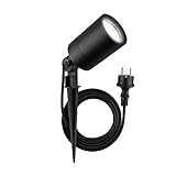 Ledvion LED Gartenstrahler Aluminium, IP65, GU10 Fassung, 2m Kabel mit Stecker,...