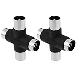YINETTECH Antennenverteiler, Vier-Wege-TV-Empfänger, 9,5 mm Stecker auf 9,5 mm...