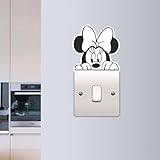 Minnie Mouse Lichtschalter-Aufkleber, Minnie Maus, Vinyl-Aufkleber, Kunst, Wand,...