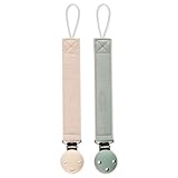 meanus Schnullerkette, Schnullerhalter aus Baumwolleband und silikon clip for...