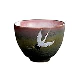 HonHeam Japanische Keramik-Teetasse, Kranichmuster, Porzellan, handgefertigte...