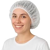 Bafeil 100 Stück Kopfhaube, OP Haube aus Einwegstoff Weiß, Einweg Haarnetze...