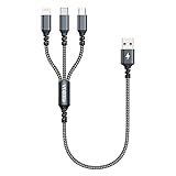 Multi USB Kabel, Universal Ladekabel Kurz 50CM Nylon 3 in 1 Mehrfach Ladekabel...