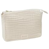 Leevje® Windeltasche für Unterwegs [100% BAUMWOLLE] - Baby Windeltasche Beige...