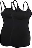 Stilltop 2er Pack Schwangerschaft und Stillzeit Schwarz Still trägertop T Shirt...