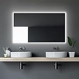 Talos Moon Wandmontage Badspiegel mit Beleuchtung - Badezimmerspiegel 120 x 70...