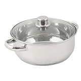 Crealys 502385 4 Liter Edelstahl-Kochtopf, 24 cm Durchmesser – mit...