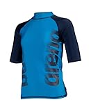 ARENA Jungen Unisex Jr Arena Vest S/S Graphic Rash Guard Shirt, Turquoise-navy,...