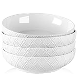 NUTRIUPS 20.6cm Pastateller 4er Set, 1200ML Weiße Nudelteller, Tiefe Pasta...