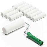 ToolSpace 10x Lackierwalze 15cm mit Griff Superfein Schaumstoffrolle 50 kg/m³...