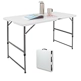 TRUTZHOLM Flohmarkttisch höhenverstellbar 120x60 cm zusammenklappbar mit...