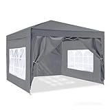 ISE Pavillon 3x3 mit Seitenwänden, Faltpavillon stabil inkl.Tragtasche,...