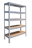 Shelf Creations Expert Schwerlastregal 200x120x40cm grau 5 Böden - Regal...