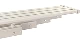 iso-design Gardinenschienen Set weiß, Schiene vorgebohrt 4 läufig aus Aluminium mit Kunststoff Paneelwagen, 240 cm (mittig geteilt)