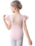 Aiseyi Ballettkleidung Mädchen Ballett Trikot Kinder Rüsche Kurzarm Turnanzug...