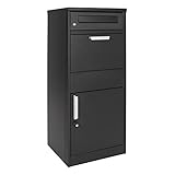 XPOtool Paketkasten Schwarz 1120 x 500 x 370 mm, Paketbox Zuhause, Private...