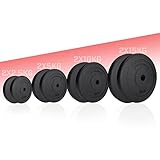 Physionics® Hantelscheiben - 2 x 2,5/5/10/15 kg, Ø 31 mm, Kunststoff, Schwarz...