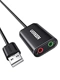 UGREEN Externe USB Soundkarte Klinke Adapter für Computer, PS5, PS4, USB Audio...