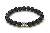 BERGERLIN Buddha Armband mit echten Lavastein Perlen – Lavastein Armband