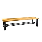 Abrollwerk Umkleidebank 200x40x42 cm – Sitzbank mit Schuhrost – Massives...