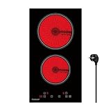 Gudsunal Domino Kochfeld, 2-Platten Glaskeramikkochfeld mit Stecker, 3000W, 9...