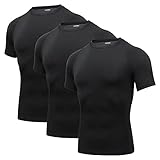 AMZSPORT Herren Kompressionsshirt Kurzarm Funktionsshirts Cool Dry Training...