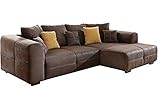 Cavadore Ecksofa Mavericco / Polster Eck-Couch mit Kissen in Antik-Leder-Optik...