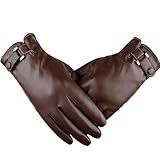 YUEMING Winterhandschuhe Touchscreen Herrenhandschuhe，Herbst- und Winter-PU...