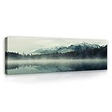 Leinwandbild Berge Landschaft Natur 145x45 cm | Modern Panorama Bilder XXL...