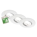 BRILONER - 3er Set EEK A LED Einbaustrahler 230V schwenkbar, je 2W bei 360lm und...