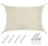 AMANKA 98% UV-Schutz: 2x3m Sonnensegel Rechteckig Wasserdicht - 90% Beschattung...