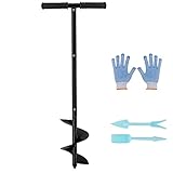 Aedcbaide Garten Handerdbohrer Set, Ø 150 mm Erdlochbohrer mit rutschfestem...