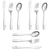 9-teiliges Besteckset für Kinder, Edelstahl, 3 x Gabel, 3 x Löffel, 3 x...