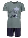 Henry Terre Herren Pyjama Shorty Beach 2 teiliges Set M-5XL Baumwolle...