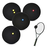 Homirty Squash Bälle 4er-Set Sport Squash Ball, Doppelgelb Punkte, einzelne...