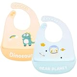 Vicloon Silikon Baby Lätzchen, 2PCS Baby Fütterlätzchen mit Auffangschale 6...