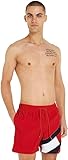 Tommy Hilfiger Herren Badehose SF Medium Drawstring Lang, Rot (Primary Red), L