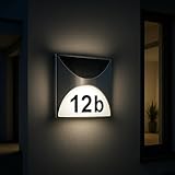 MeLiTec Solar-Hausnummer SH04 | moderne LED-beleuchtete Hausnummer | für...
