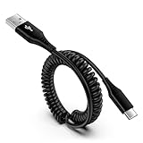 Spiralkabel USB C Ladekabel, USB C Handy Kabel Schnellladekabel, Android Auto...