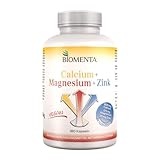 BIOMENTA Calcium + Magnesium + Zink – 180 hochdosierte, vegane Multimineralien...