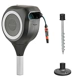 GARDENA Garten-Schlauchbox RollUp M (weiß) 20 m, Schwenkbare Schlauchbox,...