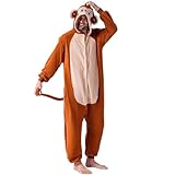 Spooktacular Creations Unisex Erwachsene Pyjama Plüsch Jumpsuit EIN Stück AFFE...