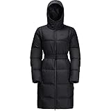 Warmer Daunenmantel mit integriertem Gürtel, black, L